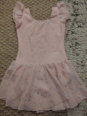 Girls' Pink Sparkle Tulle Ballet One-Piece